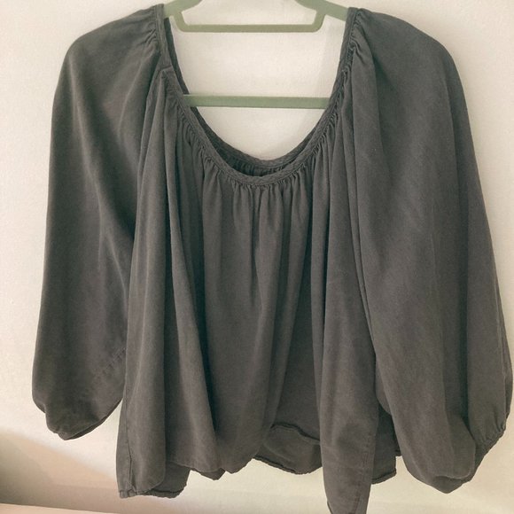 Rudy Jude Tops - Gather Blouse in Ink Size Small